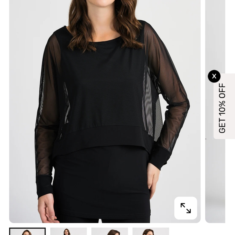 Black Sheer Sleeve Top